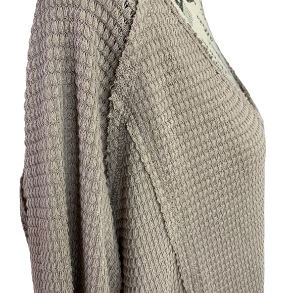 Ninexis Off shoulder Blouse waffle knit Polyester Top Long Sleeves Women L NEW - Picture 7 of 12